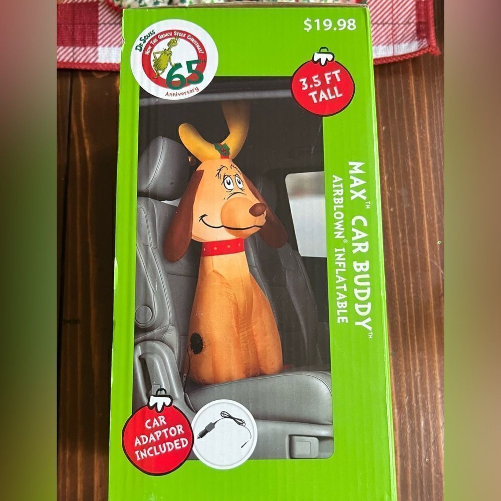 Gemmy Grinch Max Car Buddy Airborne Inflatable Christmas NIB‎